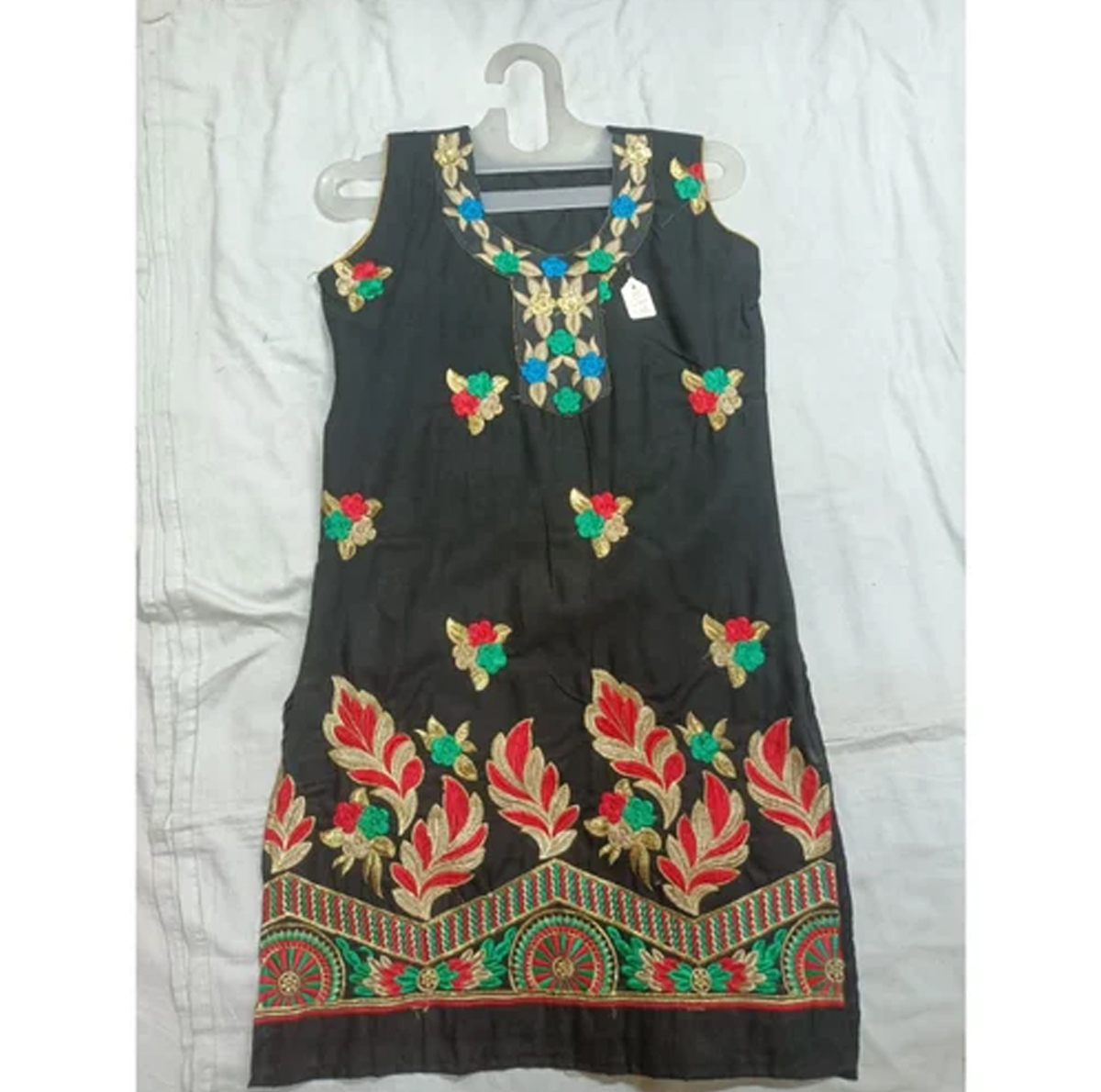 Black Cotton Short Kurti